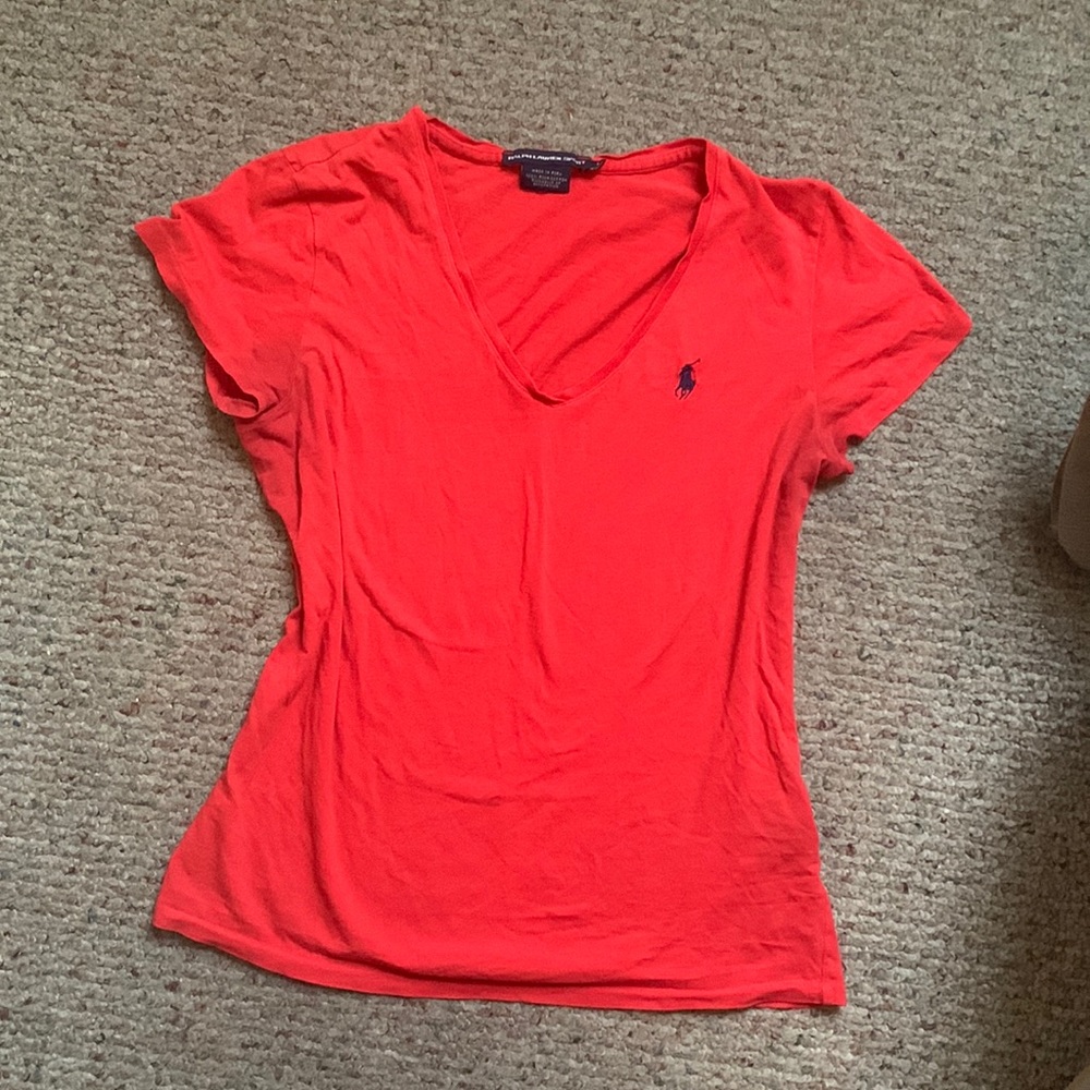 Ralph Lauren Red V Neck Shirt